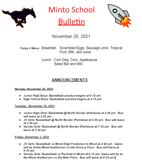 Daily Bulletin 11-29-21
